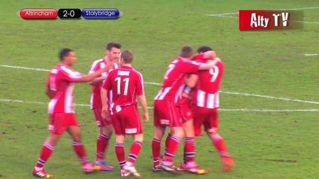 Altrincham players celebrating a goal